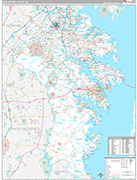 Anne Arundel Wall Map Premium Style